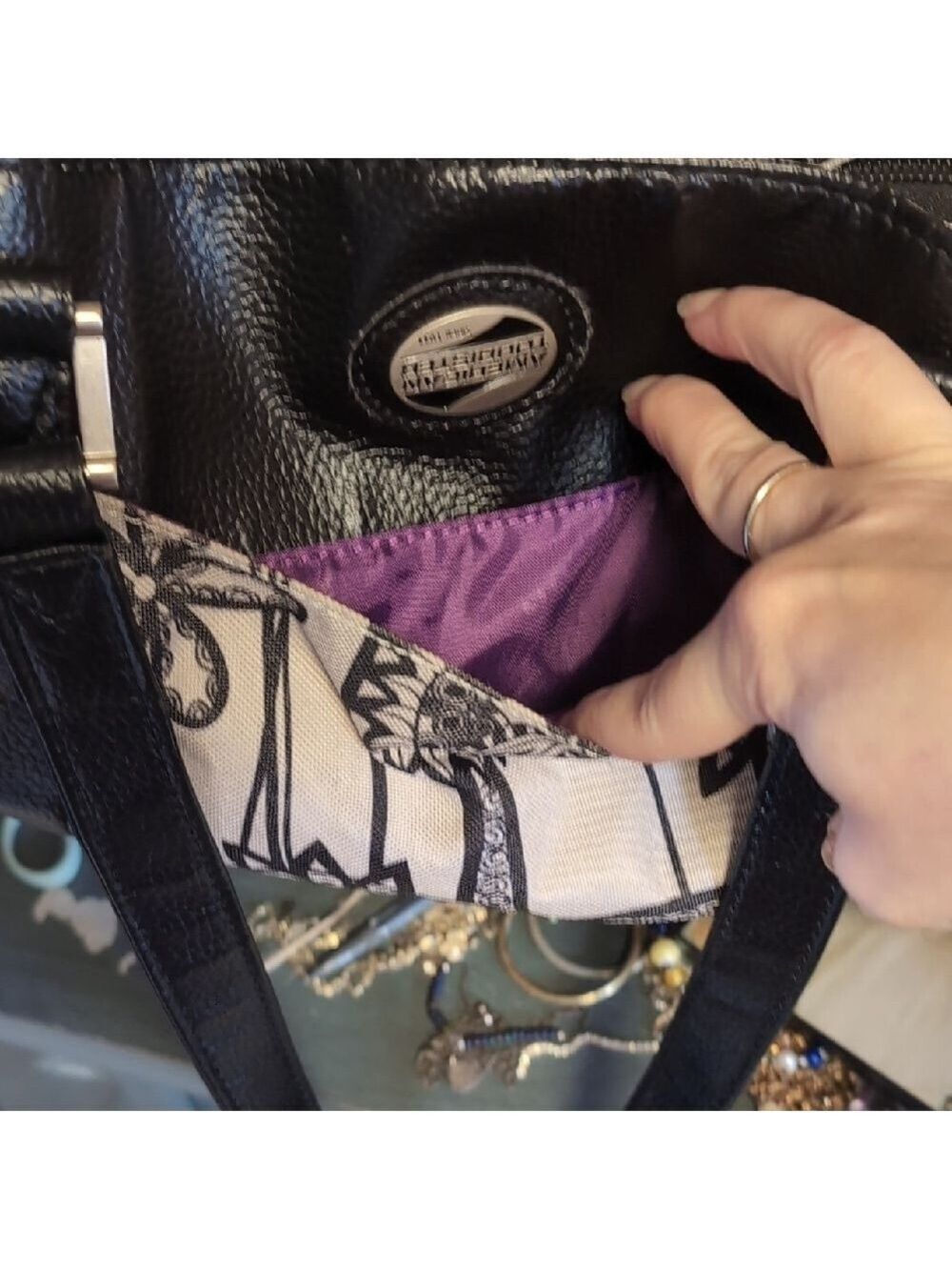 Paisley Print & Purple Liner Travel Bag By American Tourister - Picture 10 of 16